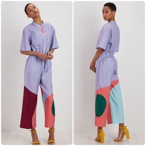 New! The Kit. Issa Color block Oversized Wide Leg Jumpsuit 🩵 Size 0